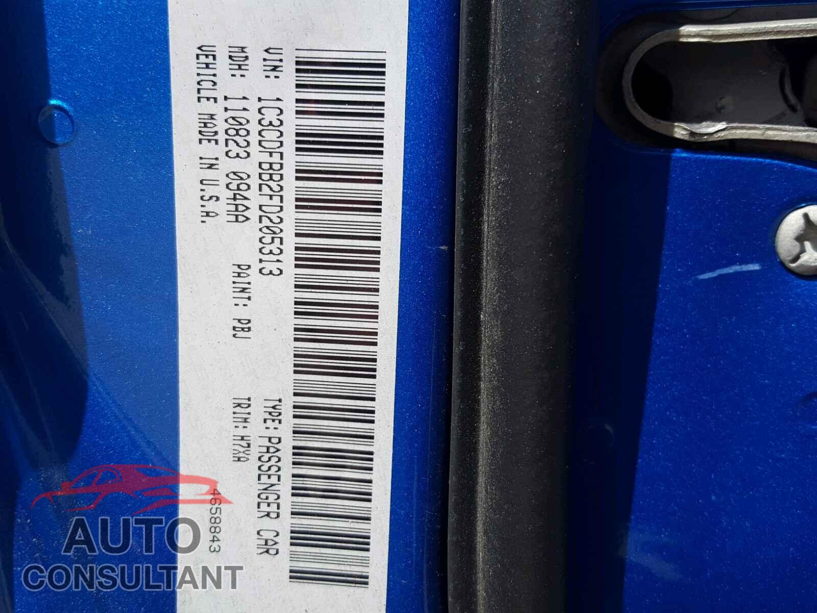DODGE DART 2015 - 1C3CDFBB2FD205313