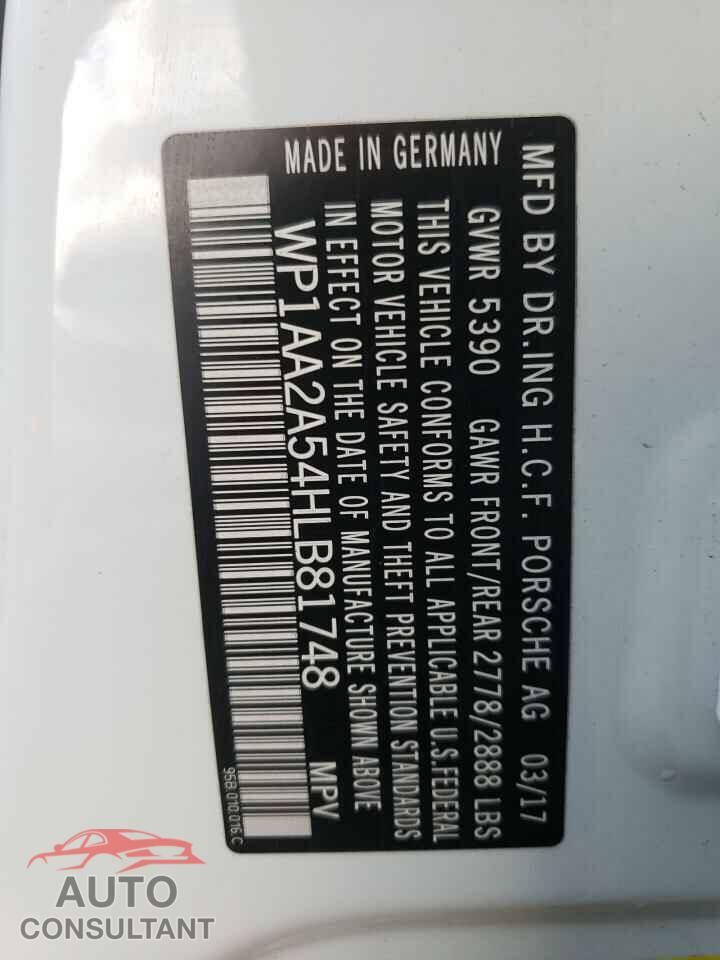 PORSCHE MACAN 2017 - WP1AA2A54HLB81748