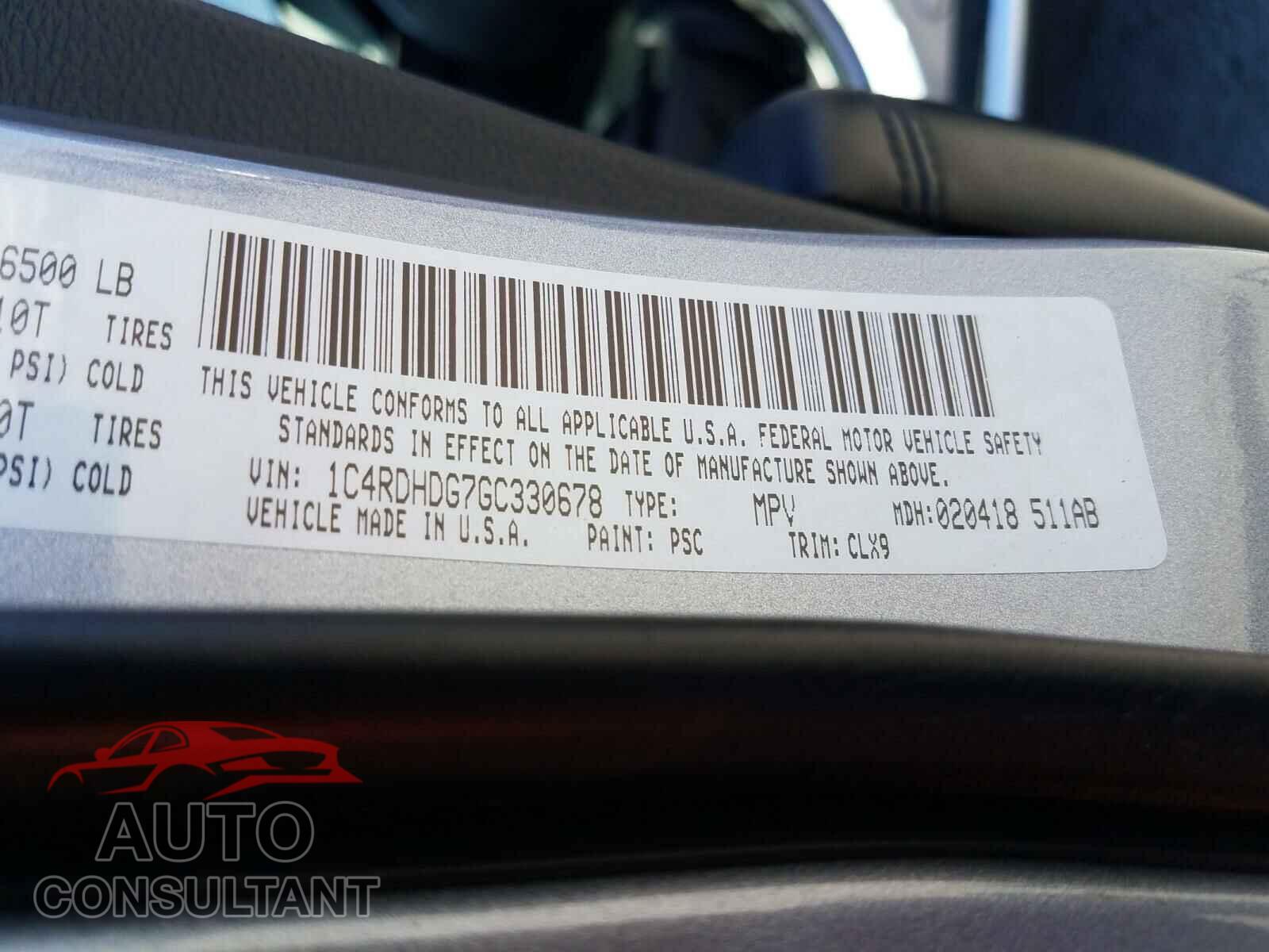 DODGE DURANGO 2016 - 1C4RDHDG7GC330678