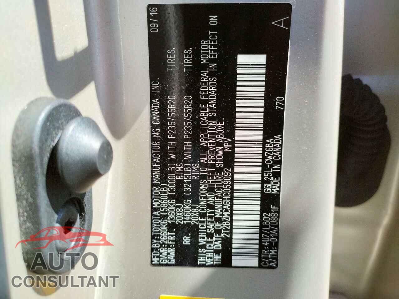 LEXUS RX350 2017 - 2T2BZMCA6HC059092