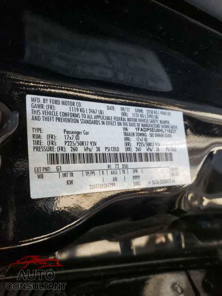 FORD CMAX 2017 - 1FADP5EU8HL118237