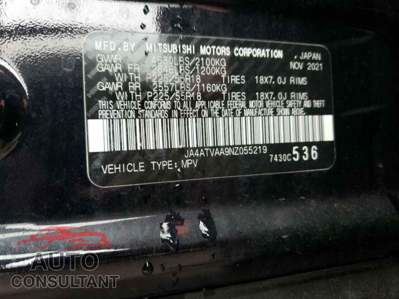 MITSUBISHI ECLIPSE 2022 - JA4ATVAA9NZ055219