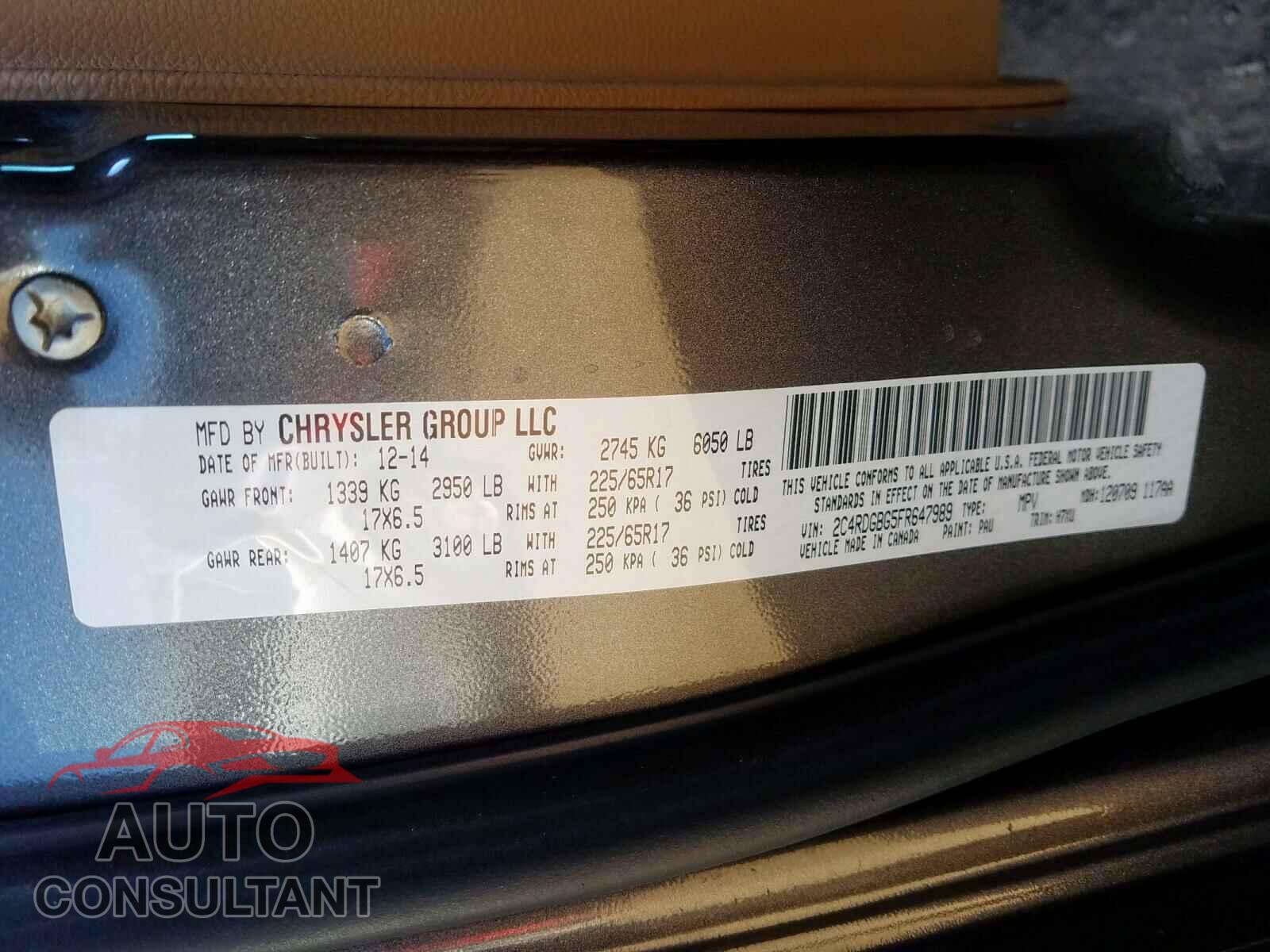 DODGE CARAVAN 2015 - 1C4PJLLB1KD373389