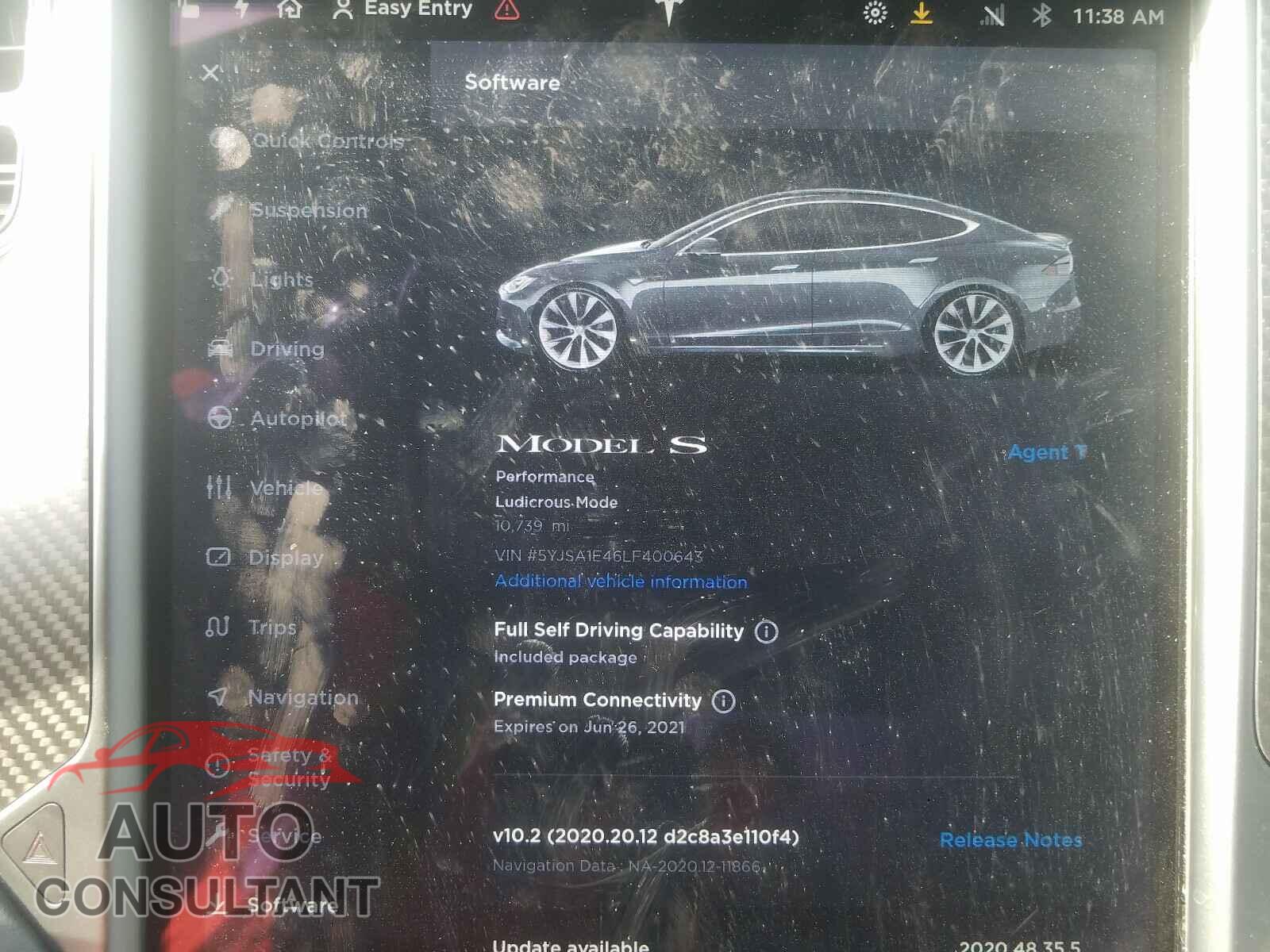 TESLA MODEL S 2020 - 5YJSA1E46LF400643