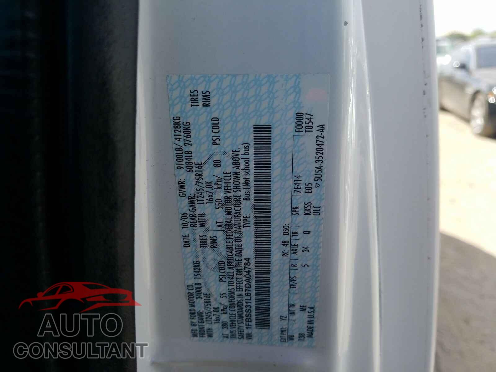 FORD ECONOLINE 2007 - 1FBSS31L67DA04784