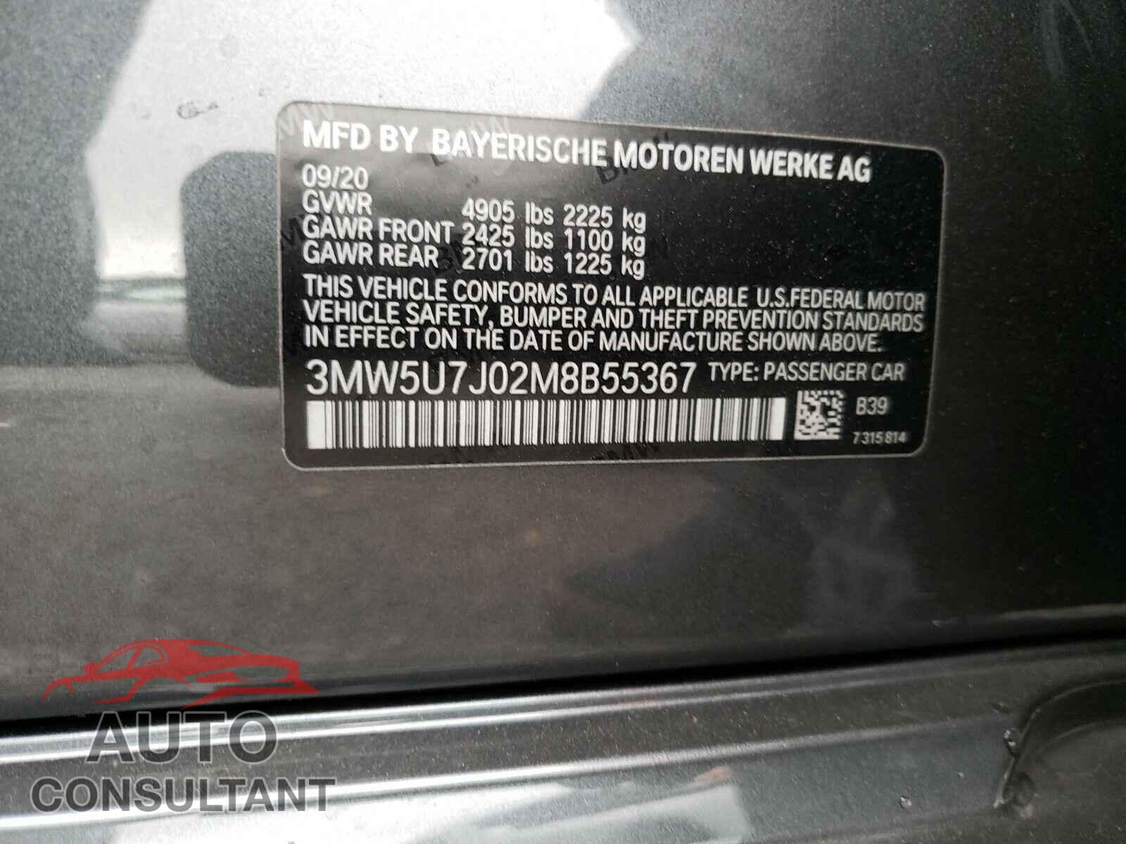 BMW M3 2021 - 3MW5U7J02M8B55367