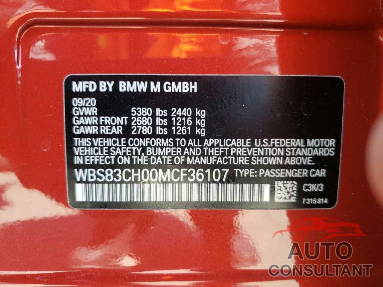 BMW M5 2021 - WBS83CH00MCF36107