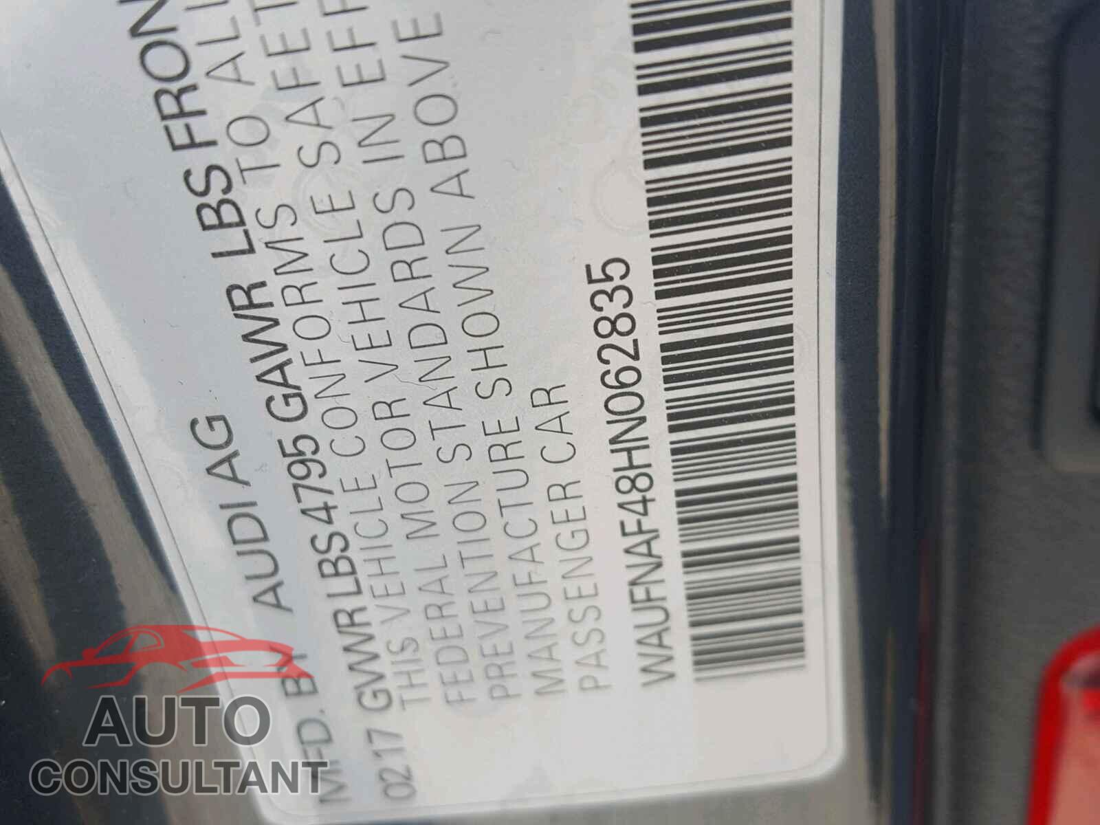 AUDI A4 2017 - WAUFNAF48HN062835
