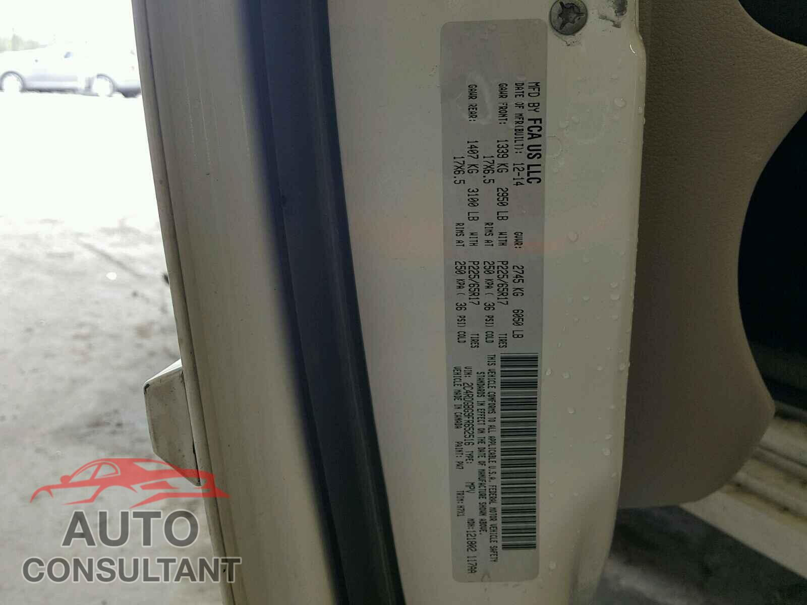 DODGE CARAVAN 2015 - 2C4RDGBG9FR652516