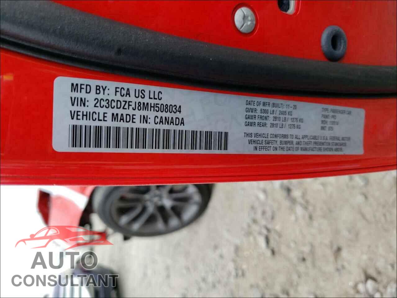 DODGE CHALLENGER 2021 - 2C3CDZFJ8MH508034