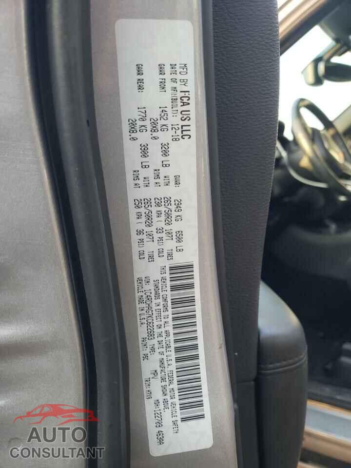 DODGE DURANGO 2019 - 1C4RDHAG7KC622683
