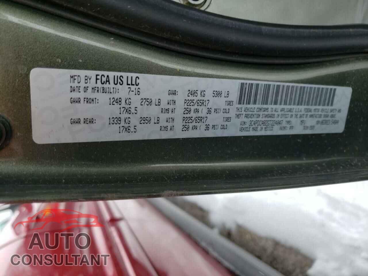 DODGE JOURNEY 2016 - 3C4PDCAB2GT224047
