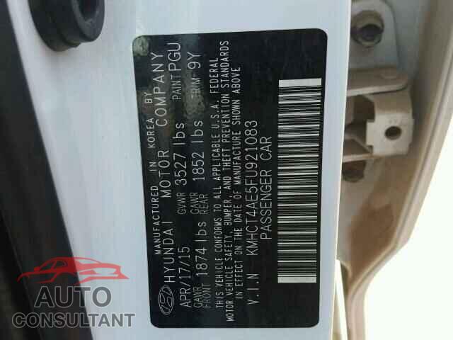 HYUNDAI ACCENT 2015 - KMHCT4AE5FU921083