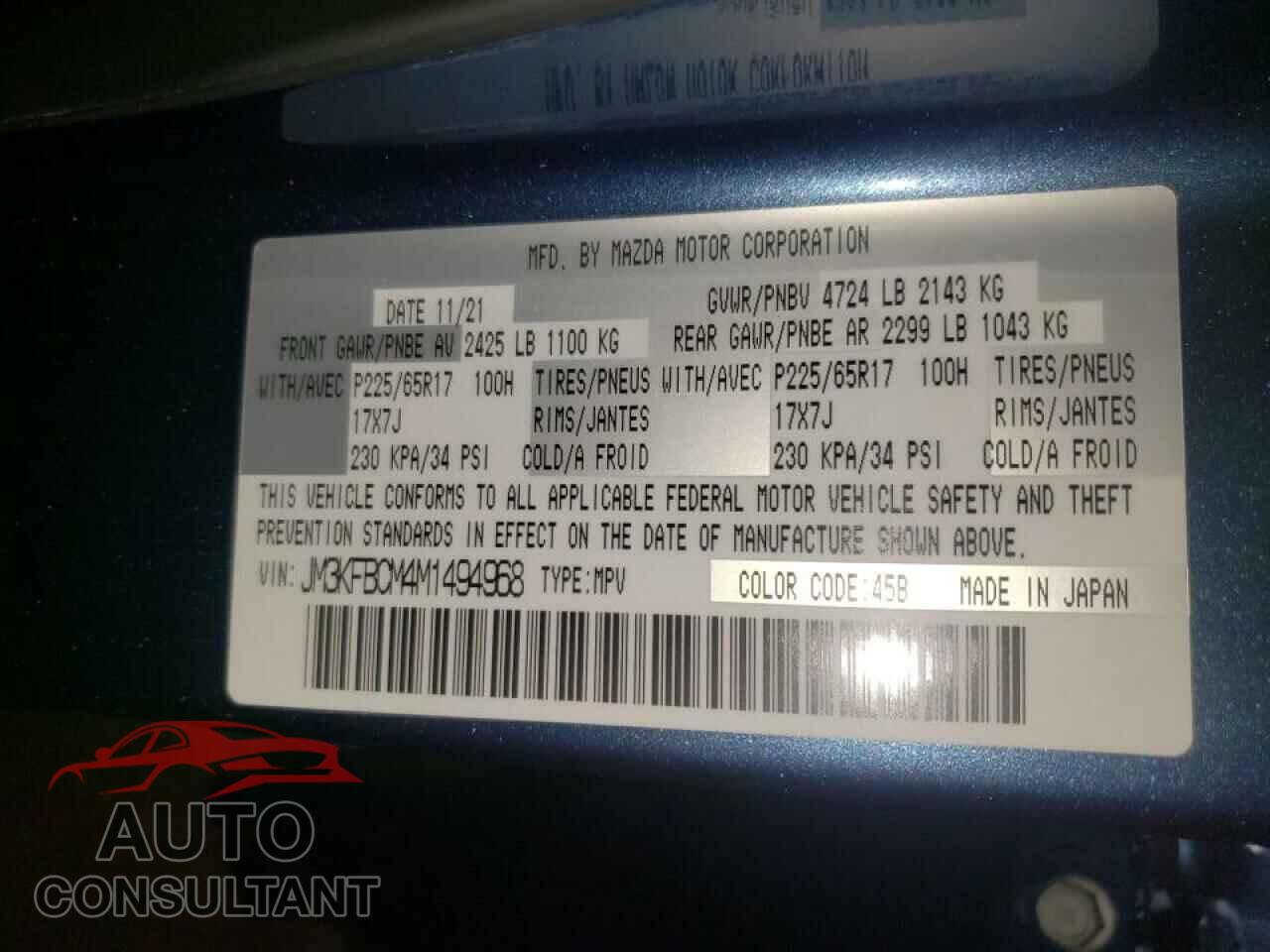 MAZDA CX-5 2021 - JM3KFBCM4M1494968