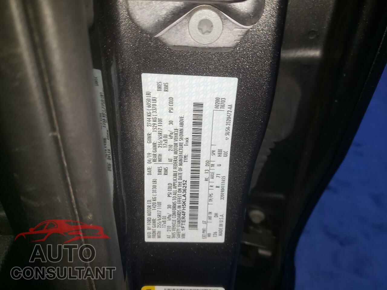 FORD RANGER 2019 - 1FTER4FH5KLA36252