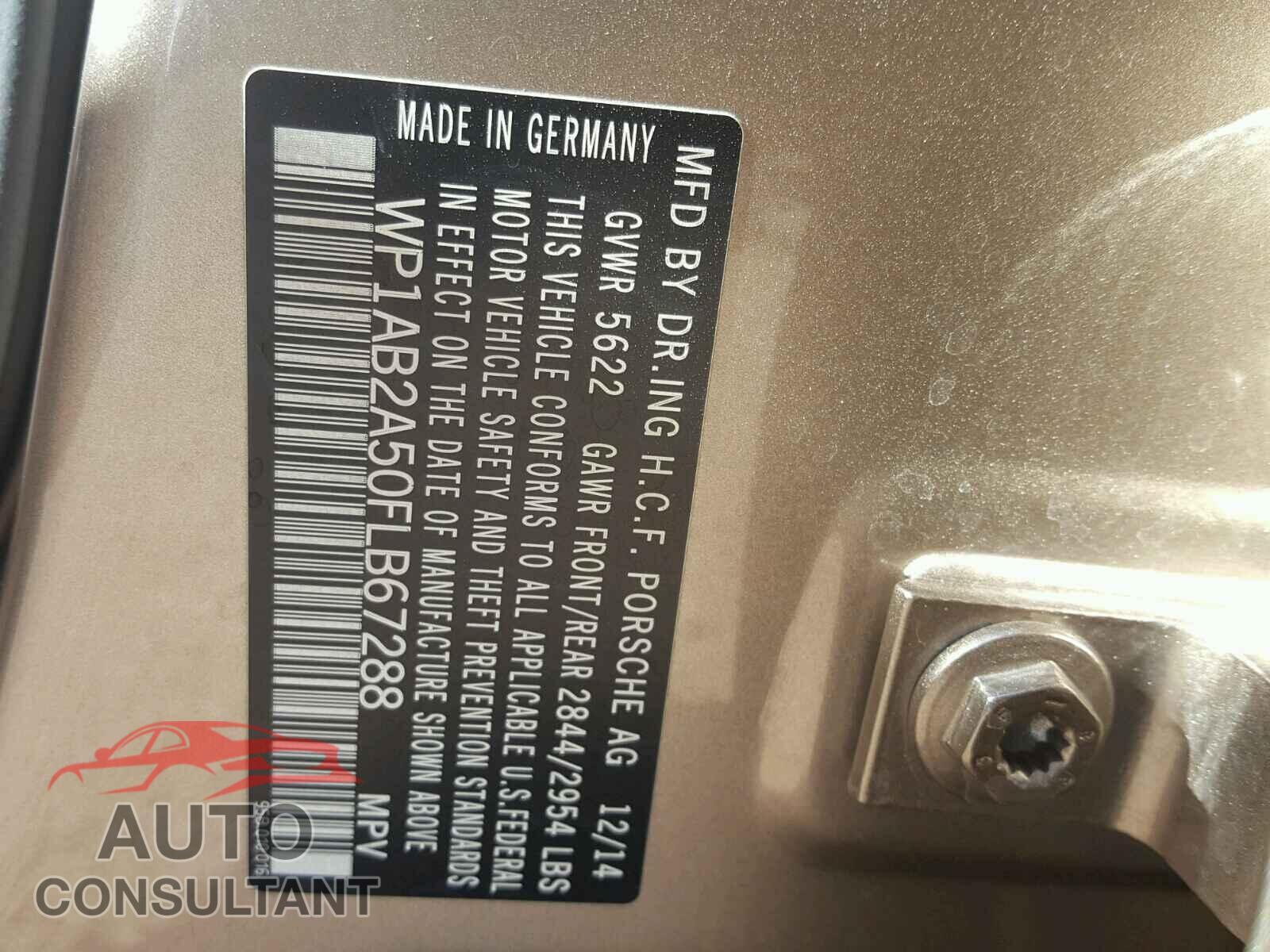 PORSCHE MACAN 2015 - WP1AB2A50FLB67288