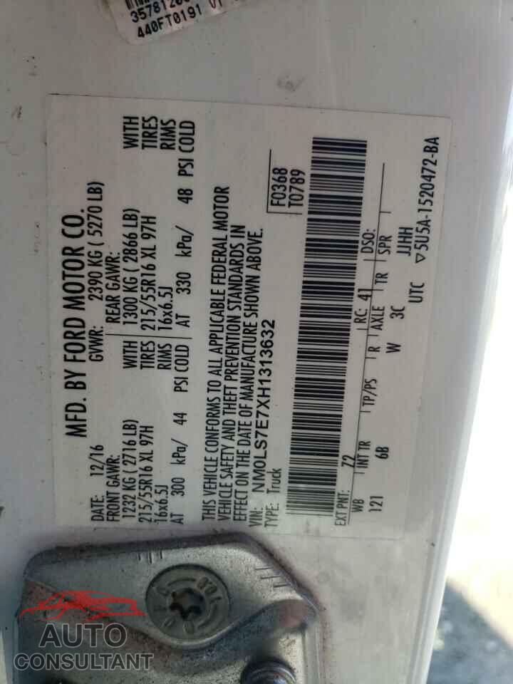 FORD TRANSIT 2017 - NM0LS7E7XH1313632