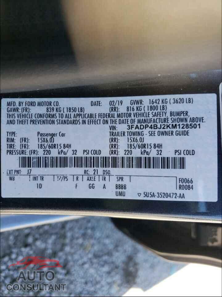 FORD FIESTA 2019 - 3FADP4BJ2KM128501