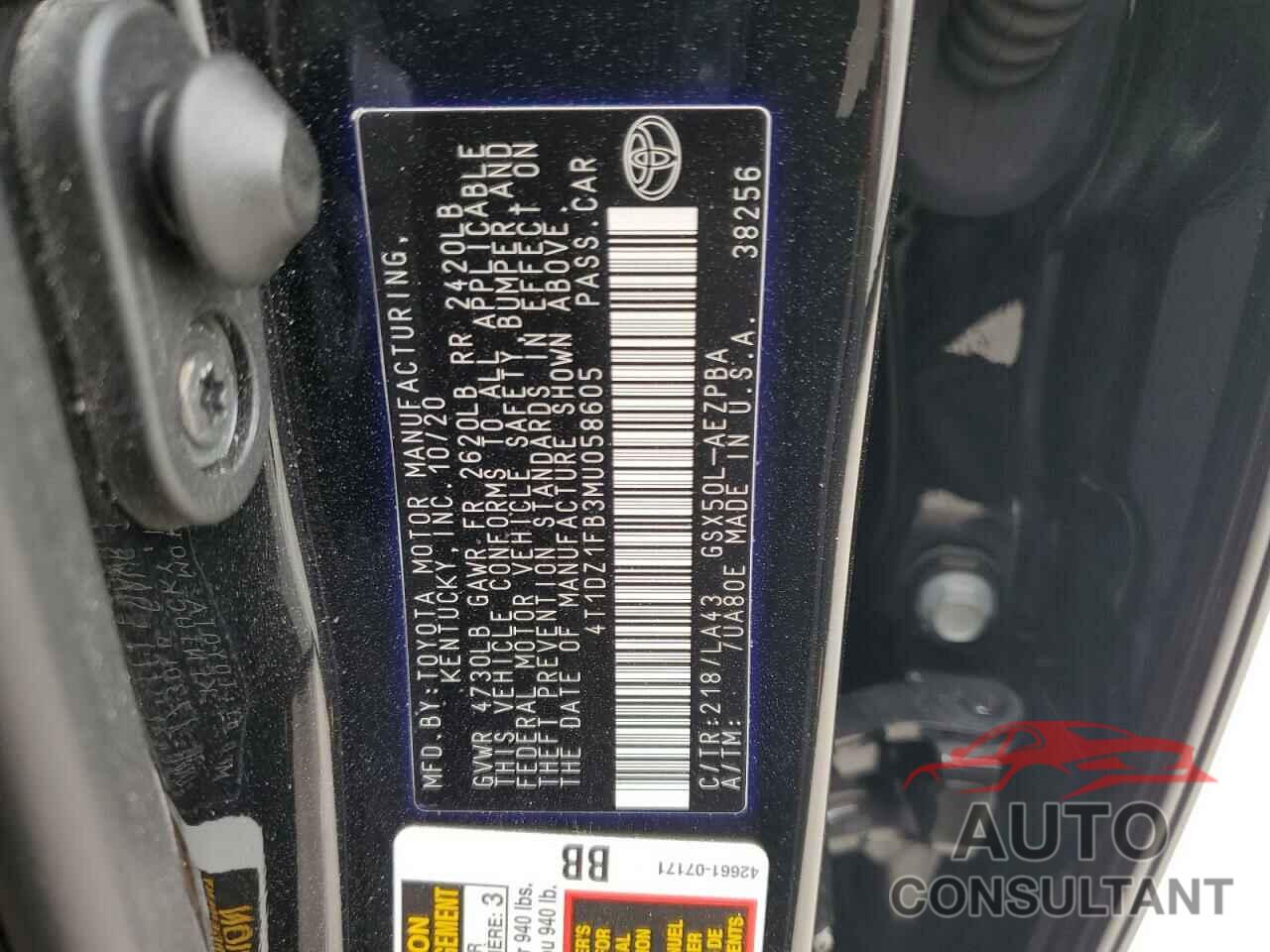 TOYOTA AVALON 2021 - 4T1DZ1FB3MU058605