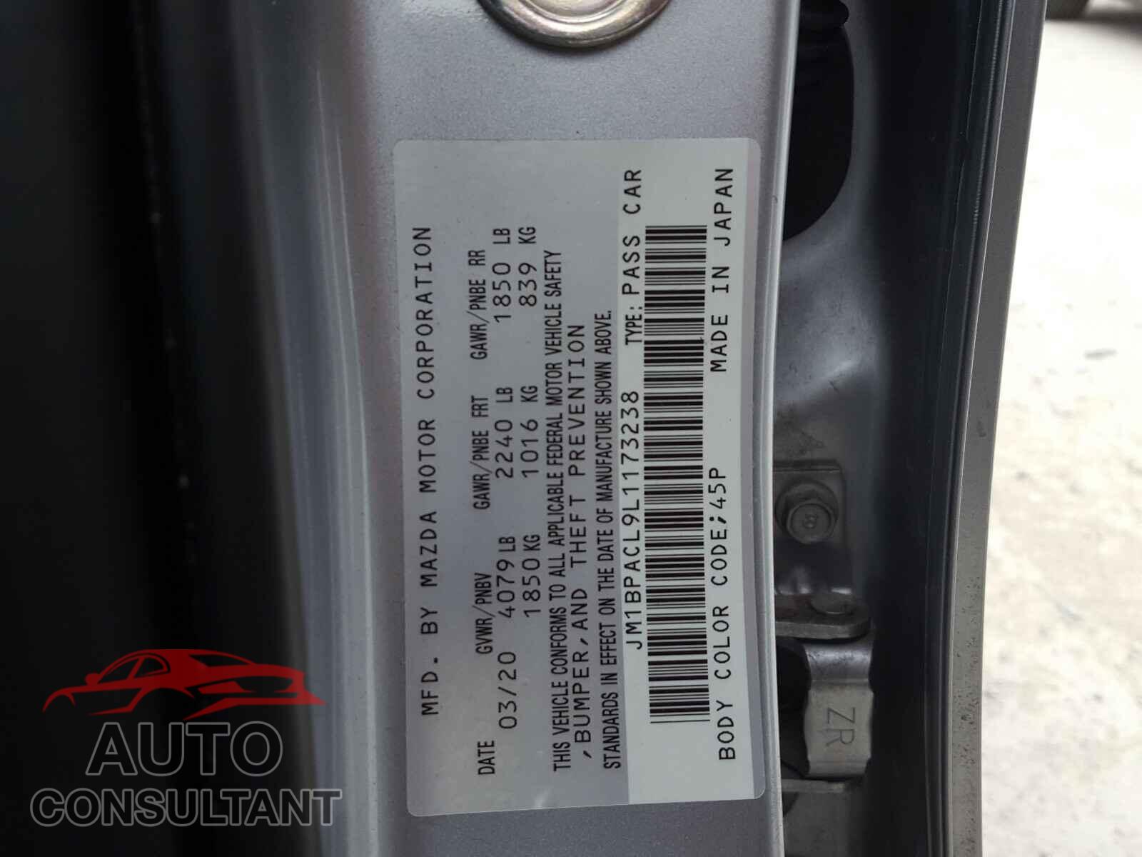 MAZDA 3 2020 - JM1BPACL9L1173238