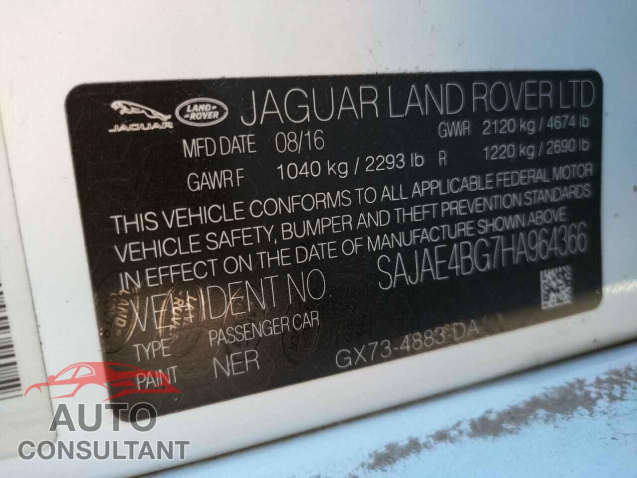 JAGUAR XE 2017 - SAJAE4BG7HA964366