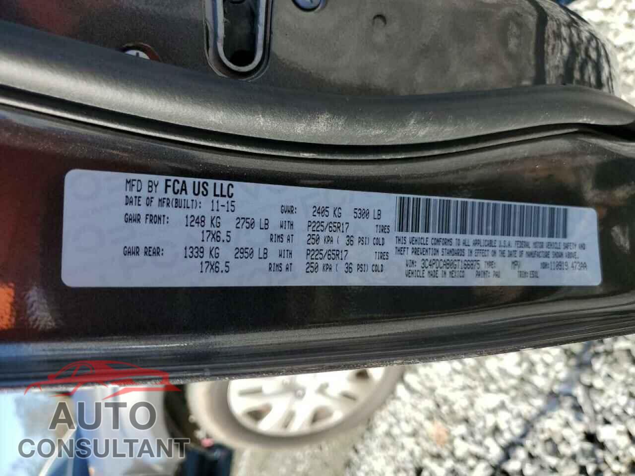 DODGE JOURNEY 2016 - 3C4PDCAB0GT166875
