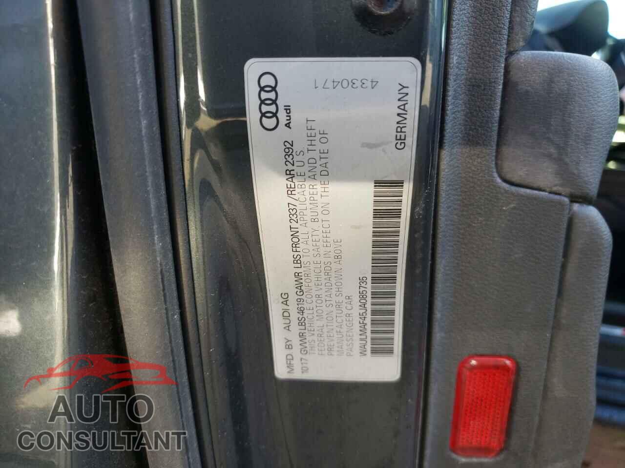 AUDI A4 2018 - WAULMAF45JA085735
