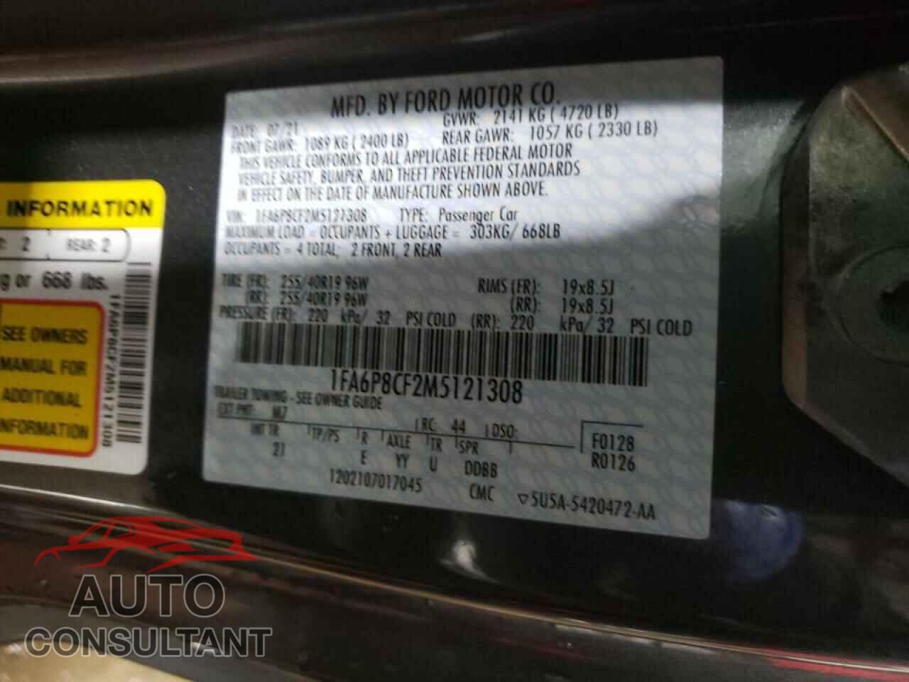 FORD MUSTANG 2021 - 1FA6P8CF2M5121308
