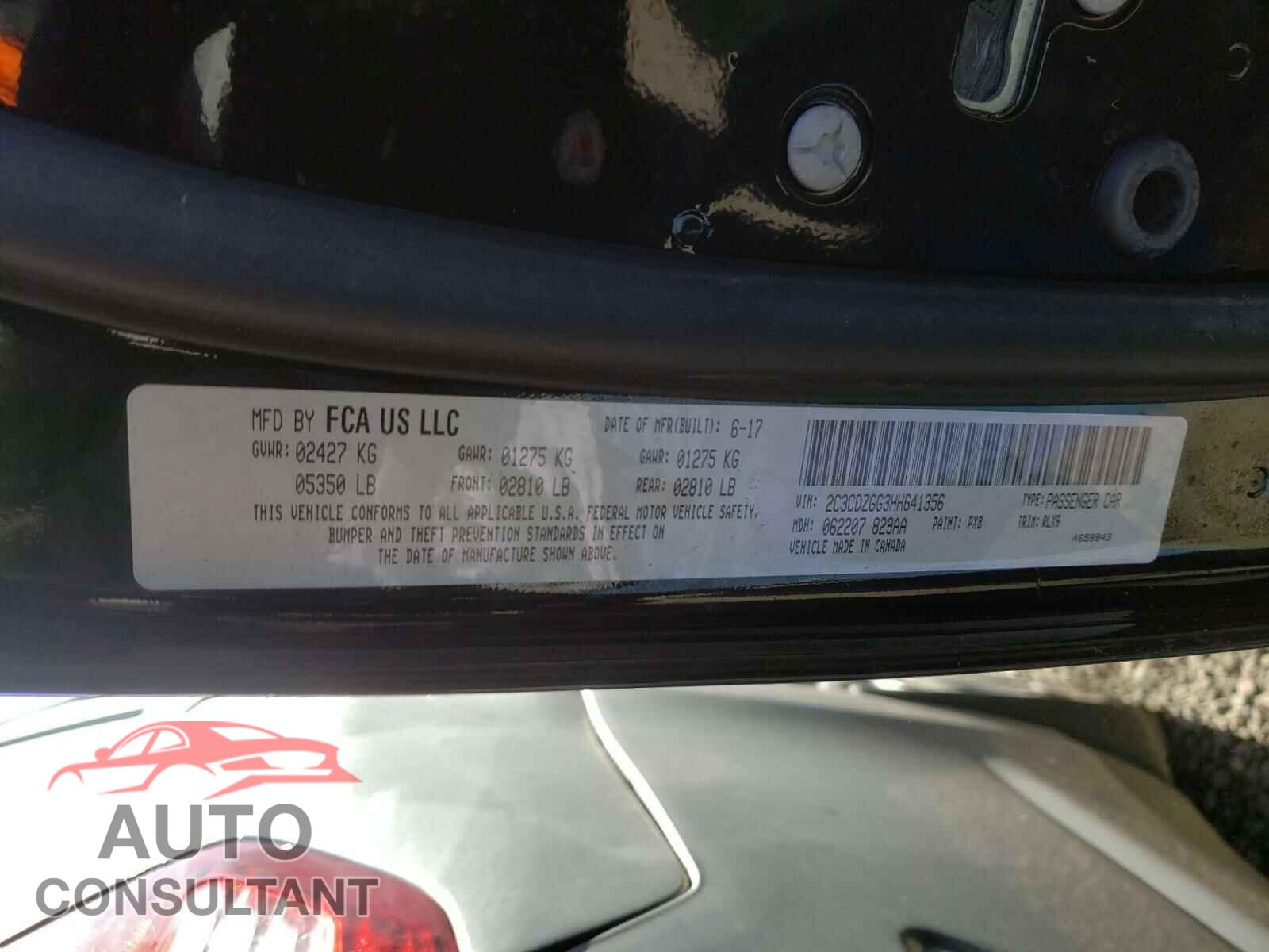 DODGE CHALLENGER 2017 - 2C3CDZGG3HH641356