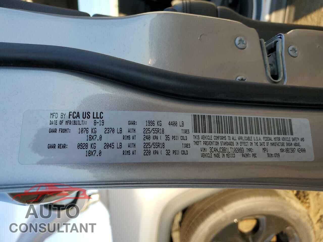 JEEP COMPASS 2020 - 3C4NJCBB1LT102093