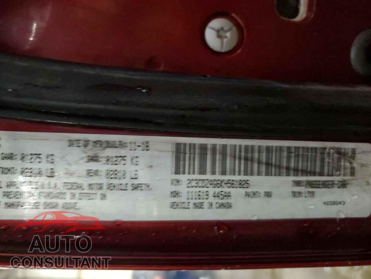 DODGE CHALLENGER 2019 - 2C3CDZAG6KH561825