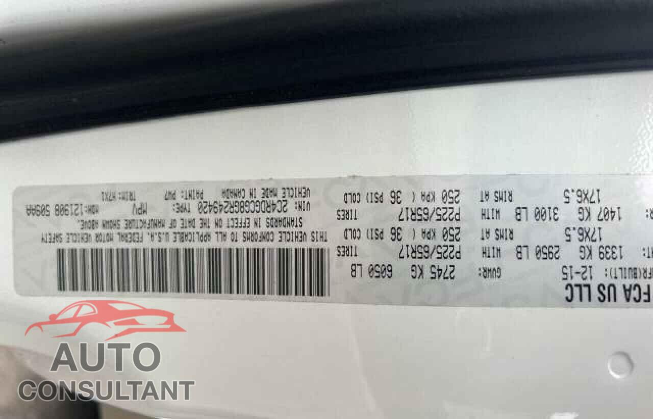 DODGE CARAVAN 2016 - 2C4RDGCG8GR249420
