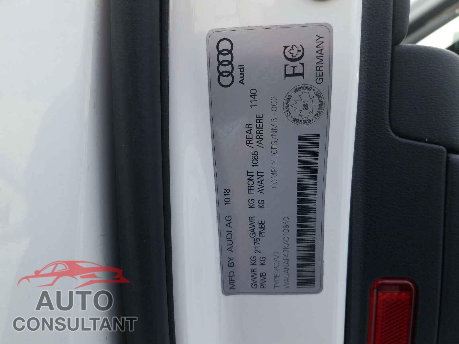 AUDI A4 2019 - 1FTFX1E4XLFA11418