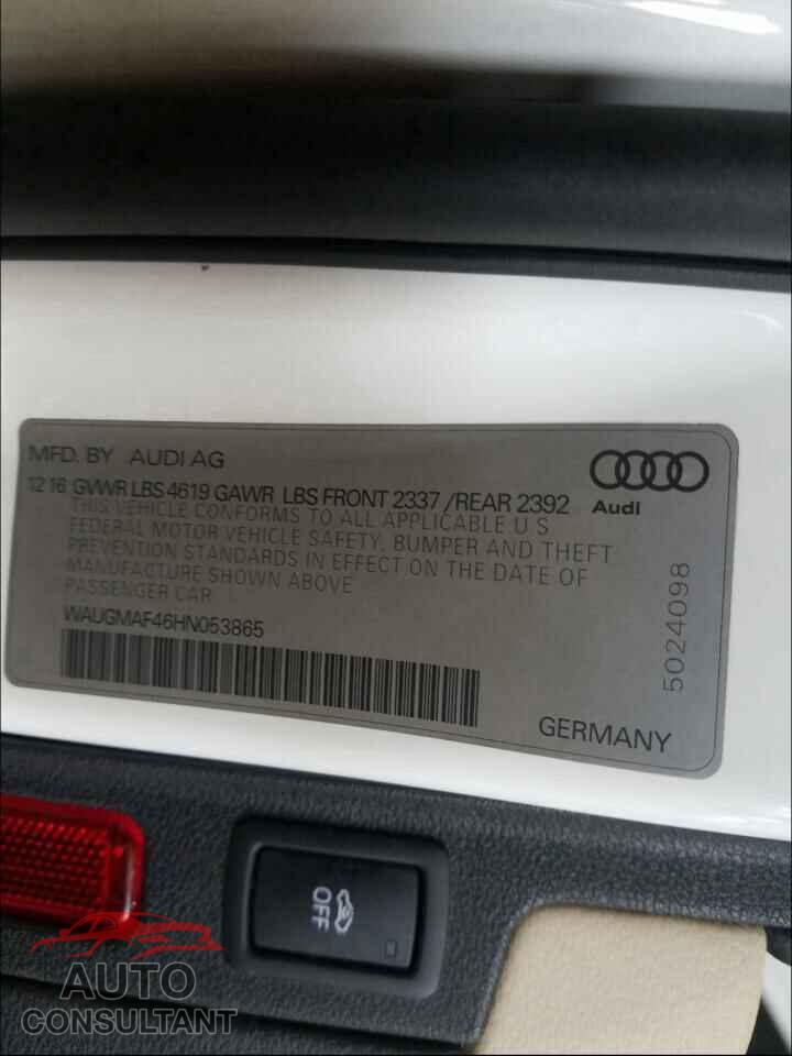 AUDI A4 2017 - WAUGMAF46HN053865