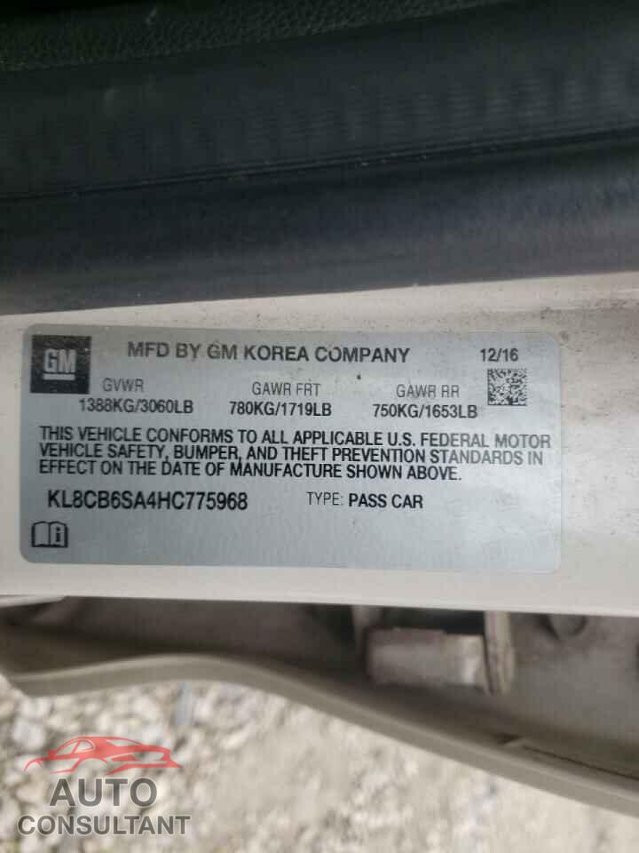 CHEVROLET SPARK 2017 - KL8CB6SA4HC775968