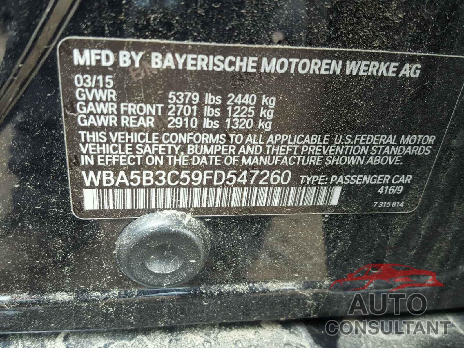 BMW 535 XI 2015 - WBA5B3C59FD547260