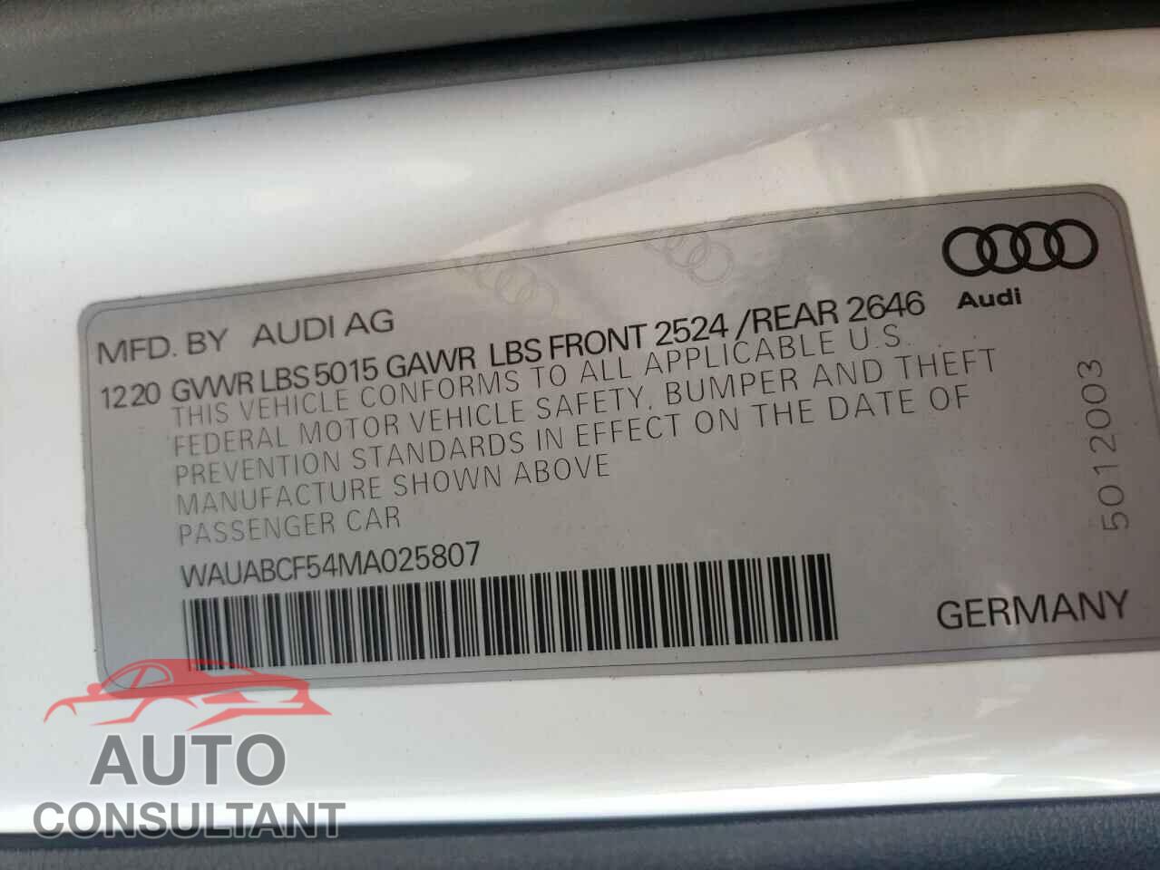 AUDI A5 2021 - WAUABCF54MA025807