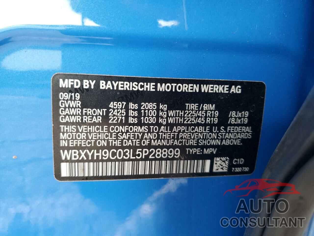 BMW X2 2020 - WBXYH9C03L5P28899