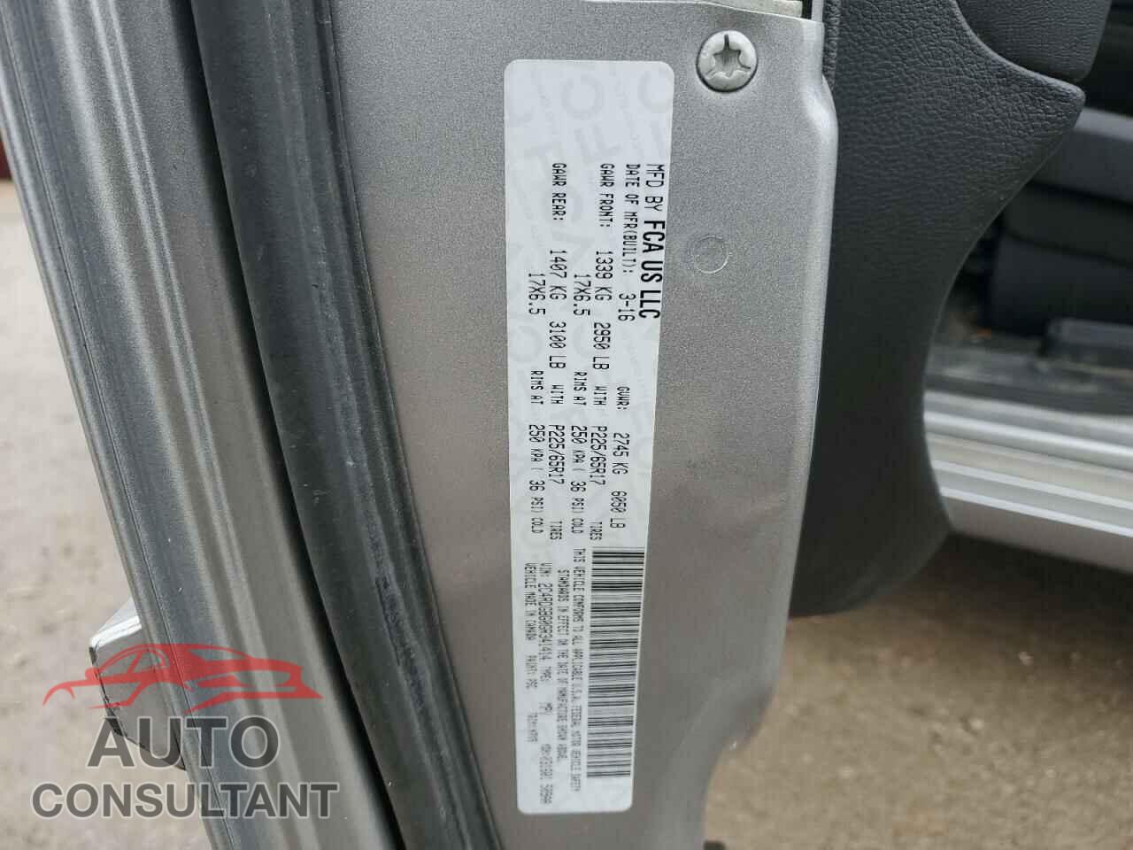 DODGE CARAVAN 2016 - 2C4RDGBG0GR341414