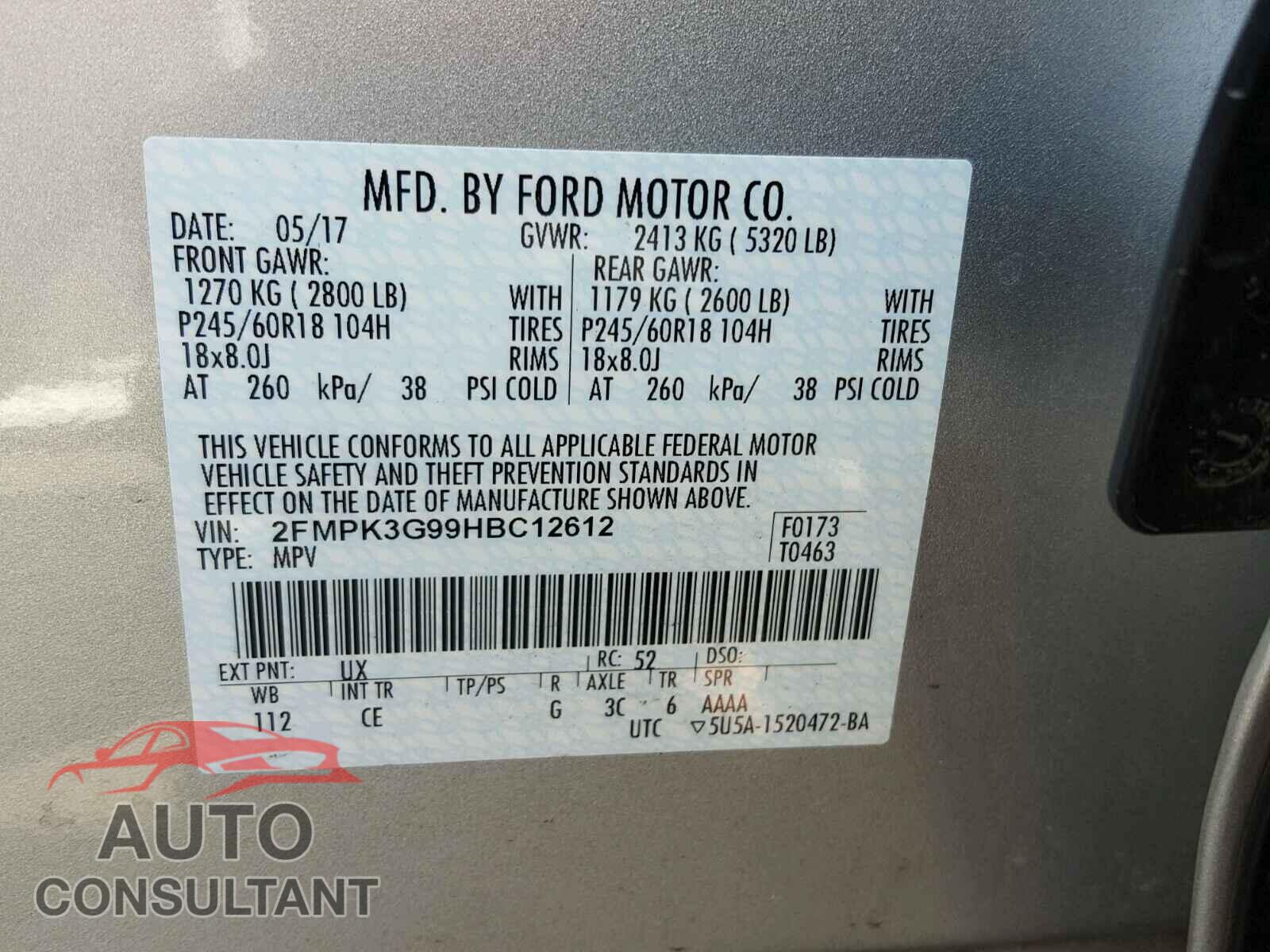 FORD EDGE SE 2017 - 2FMPK3G99HBC12612
