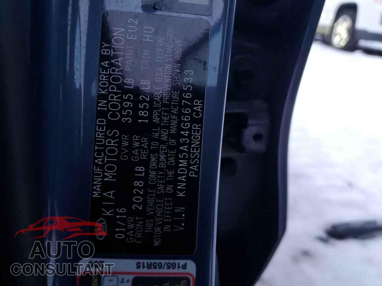 KIA RIO 2016 - KNADM5A34G6676533
