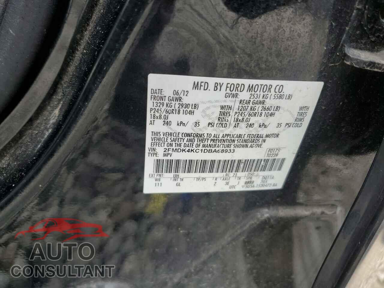 FORD EDGE 2013 - 2FMDK4KC1DBA68933