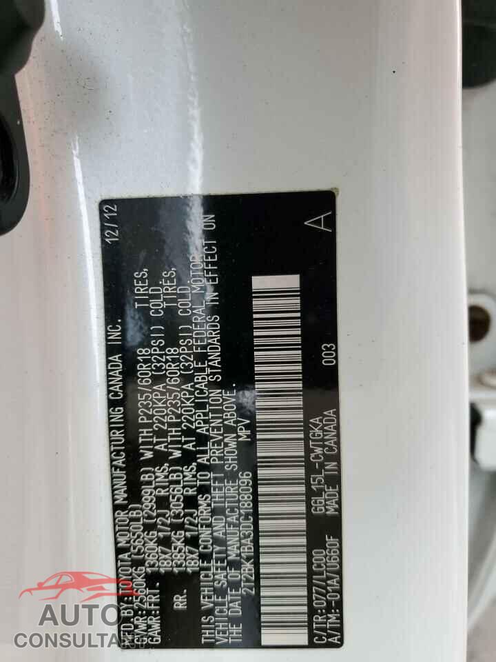 LEXUS RX350 2013 - 2T2BK1BA3DC188096