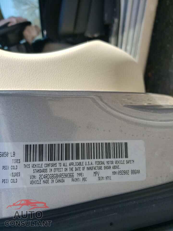 DODGE CARAVAN 2017 - 2C4RDGBG8HR590366