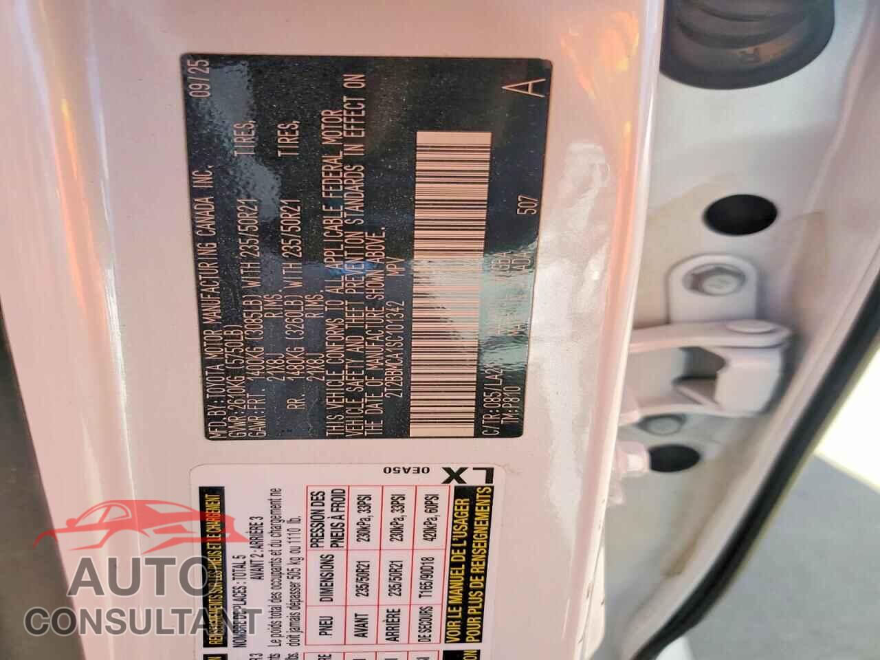 LEXUS UNKNOWN 2025 - 2T2BBMCA1SC101342