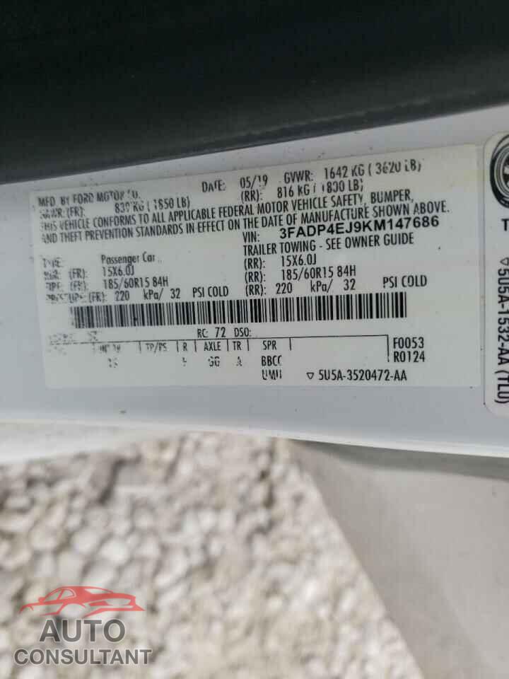 FORD FIESTA 2019 - 3FADP4EJ9KM147686
