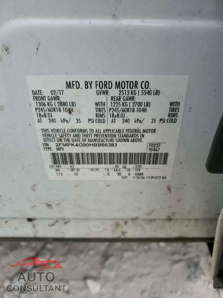 FORD EDGE 2017 - 2FMPK4G90HBB66383