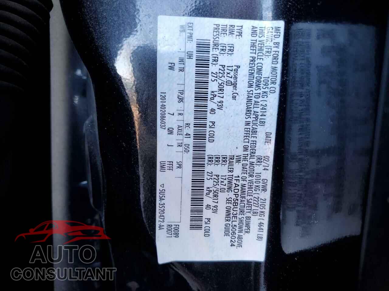 FORD CMAX 2014 - 1FADP5BU3EL506024