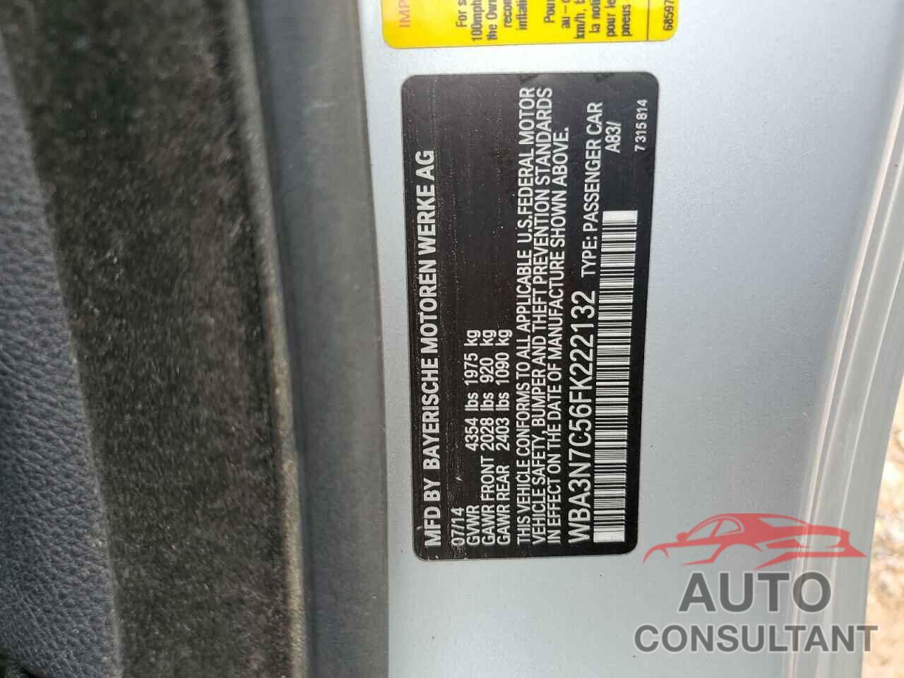 BMW 4 SERIES 2015 - WBA3N7C56FK222132