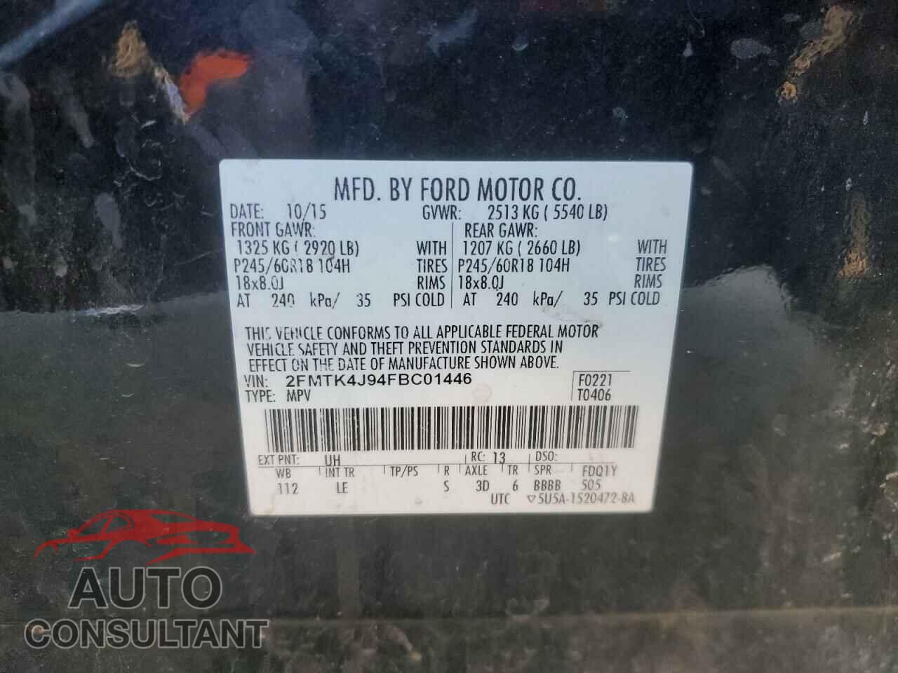 FORD EDGE 2015 - 2FMTK4J94FBC01446